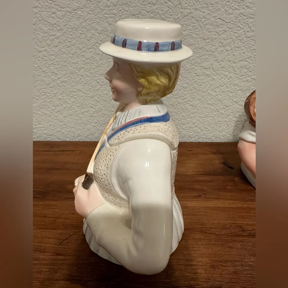 Set of 2 Fitz and Floyd Tennis Tea Pot‎ 1994  Man and Woman Tennis